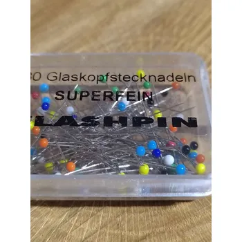 Špendlíky se skleněnou hlavičkou délka 34 mm dovoz Německo