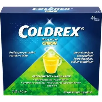Zdraví COLDREX HORKÝ NÁPOJ CITRON 750MG/10MG/60MG perorální prášek pro roztok v sáčku 14 II