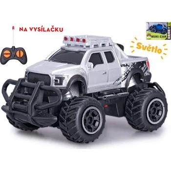 RC model ostatní R/C auto terénní 14 cm 1:43 27 MHz plná funkce na baterie se světlem - mix barev (modrá, stříbrná)
