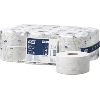 Toaletní papír Role toaletního papíru, Bílá 12 ks 850 archů 2 vrstvy vrstva Tork, sortiment: Mini Jumbo Mini Jumbo