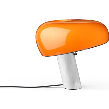 Lampička Flos F6380075 Snoopy, designová stolní lampa se stmívačem v kombinaci oranžové a mramoru, 1x150W E27, výška 36,9cm