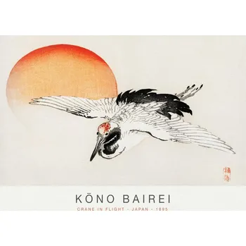 Plakát Plakát, Obraz - Crane in Flight (Special Edition Japandi) - Kōno Bairei