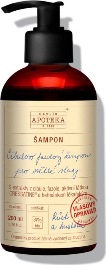 Cibulovo fazolový šampon na světlé vlasy Havlík Apoteka 200 ml