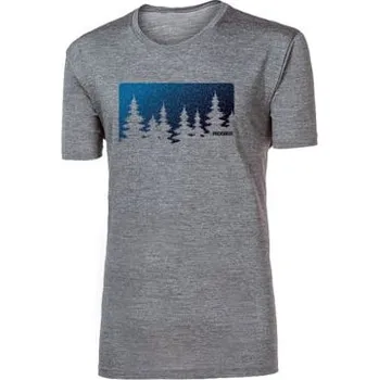 Pánské tričko PROGRESS HRUTUR pánské triko 100% merino vlna krátký rukáv sv.šedý melír XL