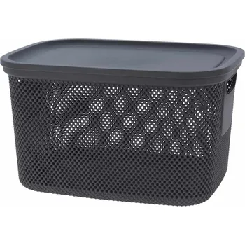 Úložný box Úložný koš s víkem 18 l černá KO-027000210cern