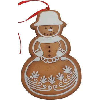 Vánoční dekorace Perníčkový sněhulák 9cm 3001425