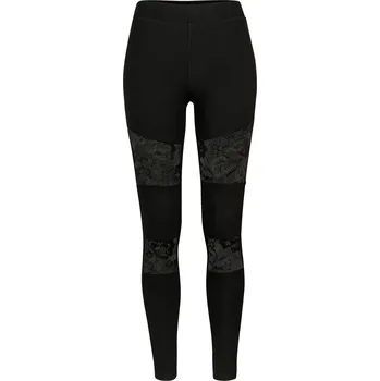 Dámské oblečení Dámské legíny s tkanicí černé Urban Classics černá 2541788