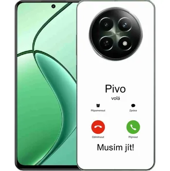 Pouzdro na mobilní telefon Gelový kryt mmCase na Realme 12 5G/12x 5G - pivo volá bílé pozadí