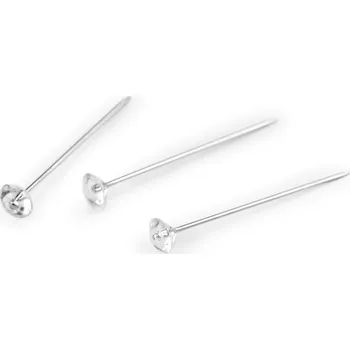 Nerezové ozdobné špendlíky délka 38 mm diamant - transparent