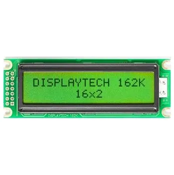 Monochromatický LCD displej, řada: 162K Alfanumerické, Transflektivní, Displaytech