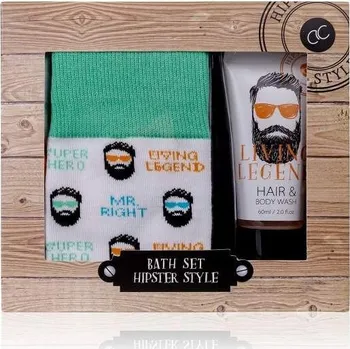 Sprchový gel SET koupelový HIPSTER STYLE ponožky ACCENTRA