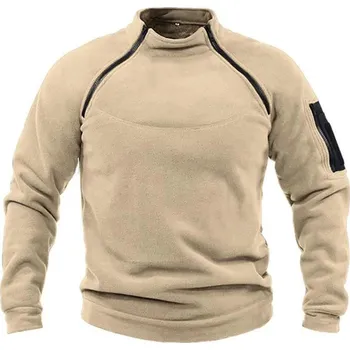 Pánský svetr Pánský flícový svetr Barva: Khaki, Velikost: L