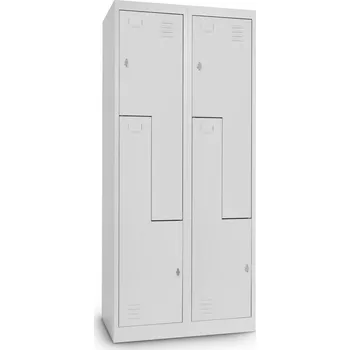 Šatní skříň Rauman Kovová šatní skříň Z 80 x 50 x 180 cm, otočný zámek - světle šedá + doprava ZDARMA