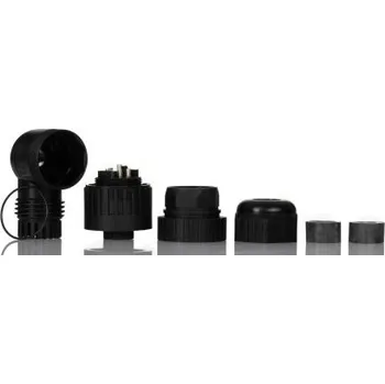 Elektrická zásuvka Průmyslový napájecí konektor, řada: CA Zásuvka, Šroub, formát pólů: 6 plus PE, orientace těla: Zkosený barva Černá, 16A