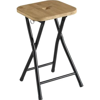 Jídelní židle Gedy KENTA koupelnová stolička, 27x27cm, černá/bambus