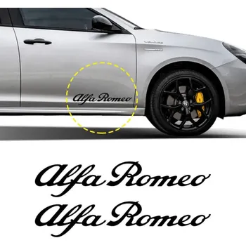 Samolepicí dekorace na vozidlo Alfa Romeo velká samolepka nápis set 2 ks