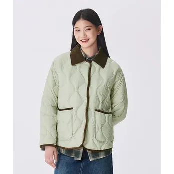 Dámská softshellová bunda Prošívaná bunda s límcem Barva: Zelená, Velikost: M