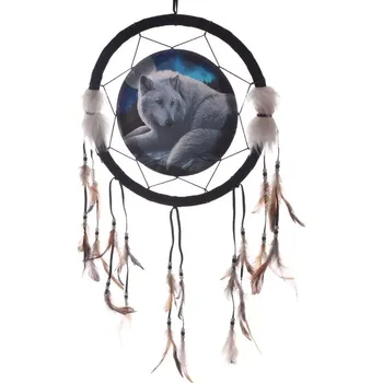 Lapač snů Velký fantasy lapač snů 33cm Lisa Parker - Bílý vlk