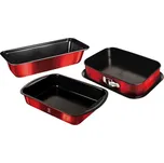 Sada pečicích forem s titanovým povrchem 3 ks Burgundy Metallic Line BH-7632