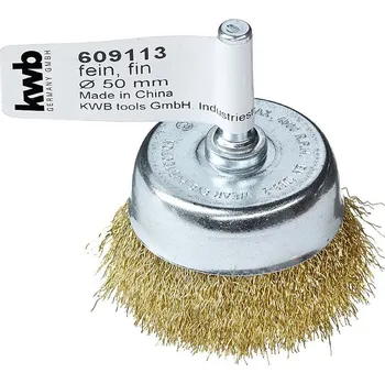 kwb Hrncový kartáč, vlnitý mosazný drát, pro použití s vrtačkami a akumulátorovými šroubováky 609113 1 ks