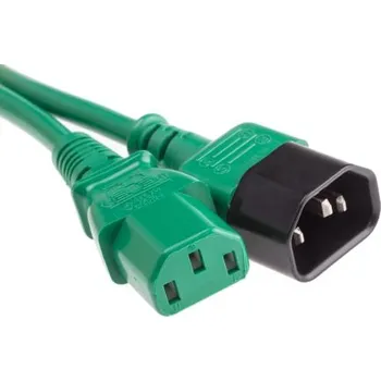 Napájecí kabel Napájecí kabel 2m, Zelená, A: IEC C13, B: IEC C14, 6 A, 250 V RS PRO 0.75mm2