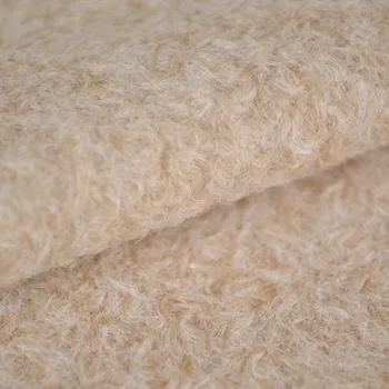 Kabátovina s Bouclé vzhledem béžová