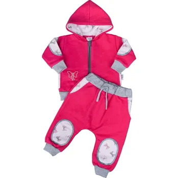 Kojenecká souprava 2-dílná soupravička New Baby Mašlička malinová 56 (0-3m)