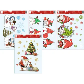 Vánoční dekorace Impap Dekorace okenní 29x41cm vánoční - 12ks 54051