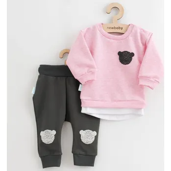 Kojenecká souprava Kojenecká souprava tričko a tepláčky New Baby Brave Bear ABS růžová 80 (9-12m)