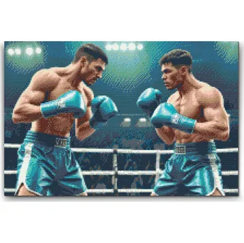 Diamantové malování Diamantové malování - Boxeři při zápasu Velikost: 40x60cm, Rámování: Pouze srolované plátno, Diamanty: Kulaté