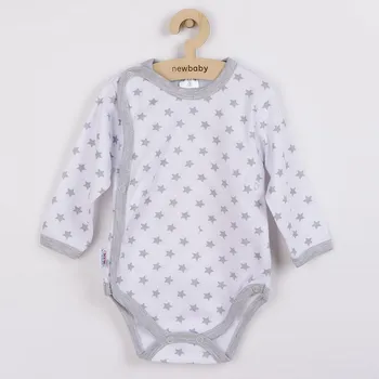 Kojenecký body Kojenecké celorozepínací body New Baby Classic II šedé s hvězdičkami 74 (6-9m)