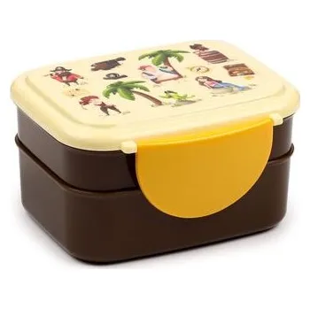 Dóza na potraviny Box 2 patra, PIRÁT, svačina+příbor, DĚTSKÝ, 15,5x14x9cm, plast