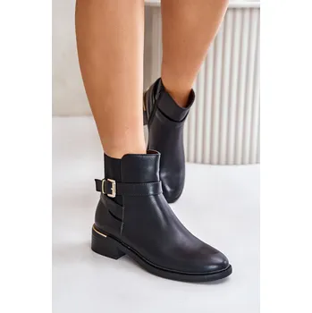 Dámské kozačky Dámské chelsea boty na nízkém podpatku eko kůže Zinlora Barva: Černá, Velikost: 37