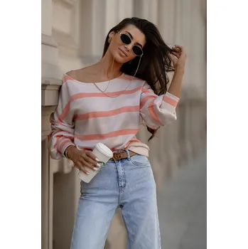 Dámská mikina Oranžová dámská mikina s lodičkovým výstřihem (82139B) odstíny oranžové M (38)