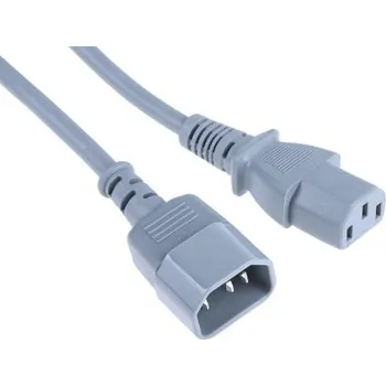 Napájecí kabel Napájecí kabel 2m, Šedá, A: IEC C13, B: IEC C14, 6 A, 250 V RS PRO 0.75mm2
