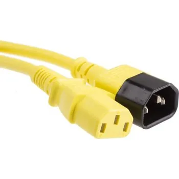 Napájecí kabel Napájecí kabel 2m, Žlutá, A: IEC C13, B: IEC C14, 6 A, 250 V RS PRO 0.75mm2