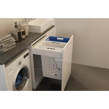 Odpadkový koš Wireli Prádelní koš Elegance, 70 (2x35) l, 562-568x506x570 mm, bílý plast