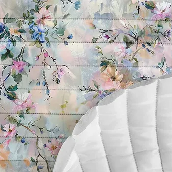 Prošívaná šusťákovina rozlité květiny olejomalba