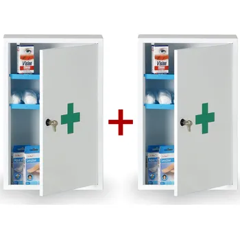 Lékárnička Kovová lékarnička na zeď 1+1 ZDARMA, 46 x 30 x 14 cm