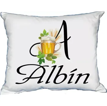 Dekorativní polštářek Moon River ALBÍN polštář s pánským jménem velikost 30x40 cm (polštářek pánské jméno )