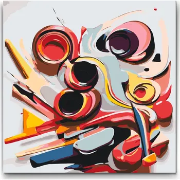 Malování podle čísel - Abstraktní akvarelová skvrna 3 Velikost: 50x50cm, Rámování: Pouze srolované plátno