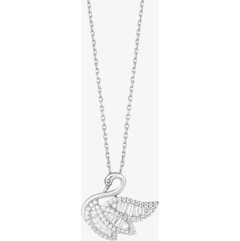 Náhrdelník Preciosa Stříbrný náhrdelník Sparkling Swan, labuť s kubickou zirkonií Preciosa, bílá