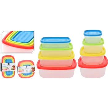 Dóza na potraviny Box-sada 8ks, obd. nebo čtver.,(0,23l -1l) barev.plast