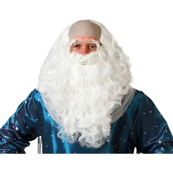 Karnevalová paruka Falanzo Carnival Paruka s bradou mudrc Bílá