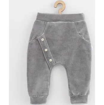 Kojenecké oblečení Kojenecké semiškové tepláčky New Baby Suede clothes šedá 74 (6-9m)