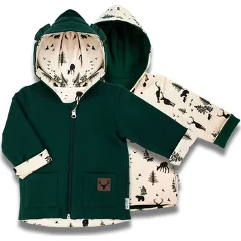 Oboustranná kojenecká mikina s kapucí Nicol Bambi 68 (4-6m)