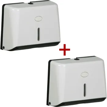 Zásobník na papírové ručníky Zásobník na papírové ručníky 1+1 ZDARMA, bílý, 275 x 200 x 100 mm