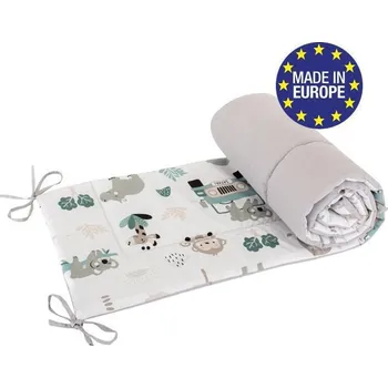 mantinel do postýlky Bomimi Mantinel do postýlky 180 cm Pojízdná zoo šedá