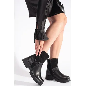 Dámská zimní obuv Jedinečné kotníčkové boty dámské na plochém podpatku 36