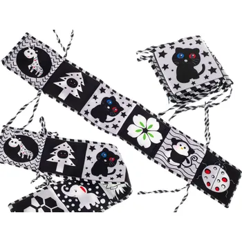 Hračka pro nejmenší IKK Vzdělávací leporelo - chránič do postýlky černobílý